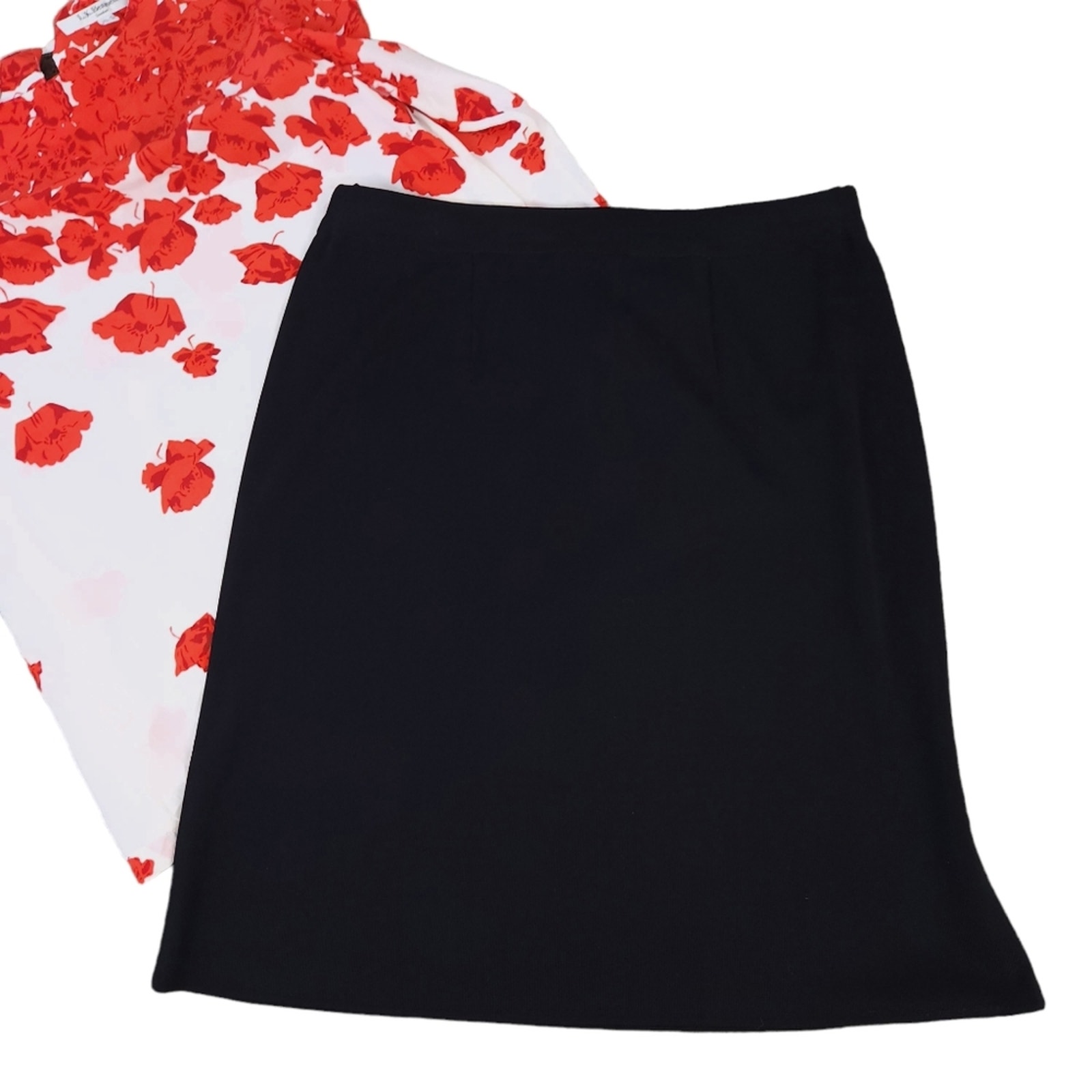 Exclusively Misook Black Knit Pencil Skirt Large Elastic Waistband, Career Skirt